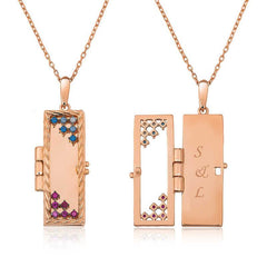 Silver Rose Covered Personalized Necklace