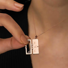 Silver Rose Covered Personalized Necklace