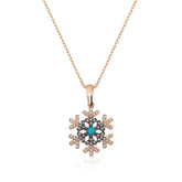 Silver Rose Snowflake Women's Necklace