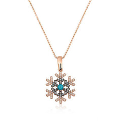 Silver Rose Snowflake Women's Necklace