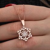 Silver Rose Snowflake Women's Necklace