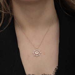 Silver Rose Snowflake Women's Necklace