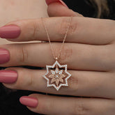 Silver Rose Snowflake Women's Necklace