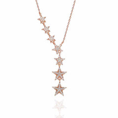 Silver Rose Shooting Stars Women's Necklace