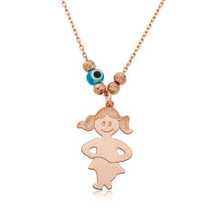 Silver Rose Girl Lady Necklace