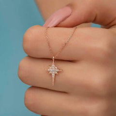 Silver Rose Polar Star Women's Necklace