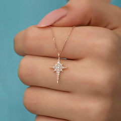 Silver Rose Polar Star Women's Necklace