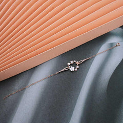 Silver Rose Heart Magnolia Flower Butterfly Women's Bracelet