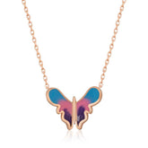 Silver Rose Minimal Butterfly Women's Necklace