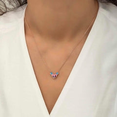 Silver Rose Minimal Butterfly Women's Necklace