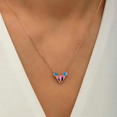 Silver Rose Minimal Butterfly Women's Necklace