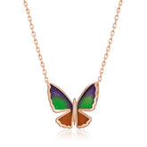 Silver Rose Minimal Butterfly Women's Necklace