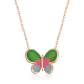 Silver Rose Minimal Butterfly Women's Necklace