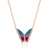 Silver Rose Minimal Butterfly Women's Necklace