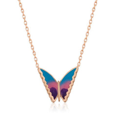 Silver Rose Minimal Butterfly Women's Necklace