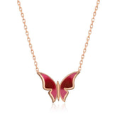Silver Rose Minimal Butterfly Women's Necklace