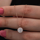 Collier Anturaj rond minimaliste en argent rose pour femme