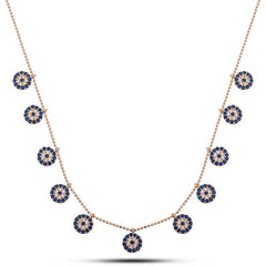 Collier porte-bonheur pour femme en argent rose avec mauvais œil