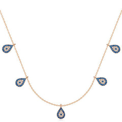 Silver Rose Evil Eye Lucky Women's Necklace