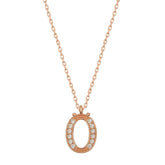 Silver Rose Letter O Women's Necklace
