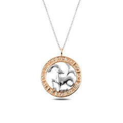 Silver Rose Capricorn Necklace