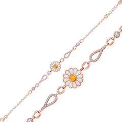 Silver Rose Daisy Women's Bracelet