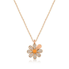 Silver Rose Daisy Loves Women's Necklace