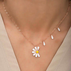 Silver Rose Daisy Loves Dislikes Ladies Necklace
