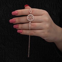 Silver Rose Color Flower of Life Women's Bracelet