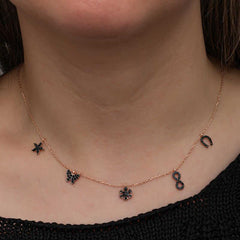 Silver Rose Lucky Women's Necklace