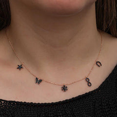 Silver Rose Lucky Women's Necklace