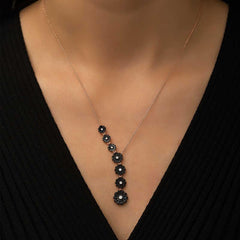 Silver Rose Sequence Flowers Necklace