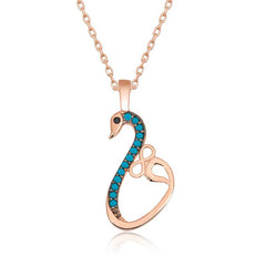 Silver Rose Infinity Women's Swan Necklace