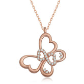 Silver Rose Infinity Butterfly Women's Necklace
