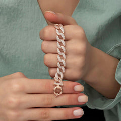 Silver Rose Stone Gurmet Women's Bracelet