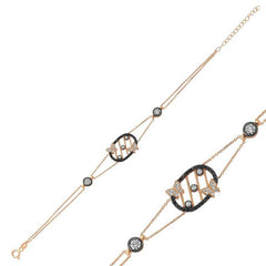 Bracelet papillon en argent et pierre rose pour femme