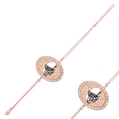 Silver Rose Tughra Women's Bracelet