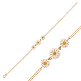 Silver Rose Triple Daisy Bracelet