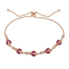 Bracelet ascenseur coccinelle en argent rose