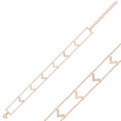 Bracelet Femme Argent Rose V