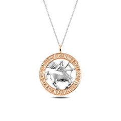 Silver Rose Sagittarius Necklace