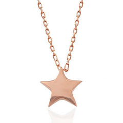 Collier pour femme en argent avec étoile rose
