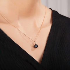 Silver Rose Round Pearl Women's Necklace