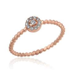 Bague pour femme en argent et pierre de zircon rose