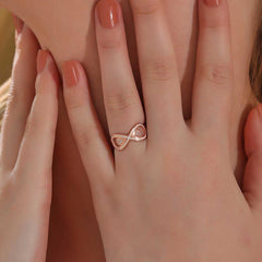 Silver Rose Zircon Stone Infinity Women's Ring