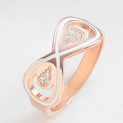 Silver Rose Zircon Stone Infinity Women's Ring