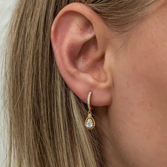 Silver Dangle Gold Drop Women's Earrings