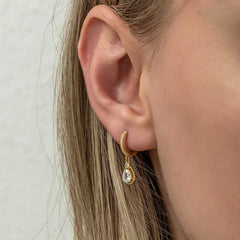 Silver Dangle Gold Drop Women's Earrings