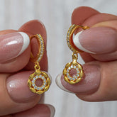 Silver Dangle Gold Hoop Women's Earrings