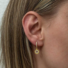 Silver Dangle Gold Hoop Women's Earrings